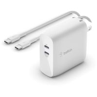 Belkin Boost Charge Dual USB-C GaN Wall Charger 68W + USB-C Cable - WCH003DQ2MWH-B6