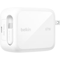 Belkin WCH022dqWH 67W 2C WALL CHGR,W/ RETRACTABLE USB-C CLB,WHITE
