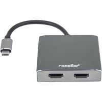 ROCSTOR Y10A203-A1 Premium USB-C Dual HDMI MST Hub Mac Windows Multi-Monitor