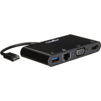 ROCSTOR Y10A248-B1 Premium USB-C Multiprotocol Adapter HDMI 4K VGA GbE USB 3.0