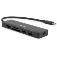 ROCSTOR Y10A309-B1 Premium USB-C 6-in-1 4K Multiport Adapter DP 1.4 HDMI VGA