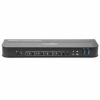 ROCSTOR Y10A327-B1 SolidKVM SK04 DisplayPort 1.4 USB 3.0 4x1 KVM Switch 4K@60Hz