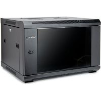 ROCSTOR Y10E001-B1 SolidRack 6U Wallmount Rack Enclosure Tempered Glass 600x450mm