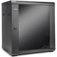 ROCSTOR Y10E003-B1 SolidRack 12U Wallmount Rack Enclosure Tempered Glass 600x450mm