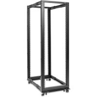 ROCSTOR Y10E024-B1 SolidRack 36U Adjustable Depth Open Frame 4-Post Rack Casters