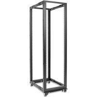 Rocstor Y10E025-B1 SolidRack Open Frame 4-Post Adjustable Depth Rack (Black, 42 RU)