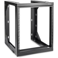 ROCSTOR Y10E028-B1 SolidRack 12U Wall Mount 2-Post Open Frame Adjustable 18-25.6in