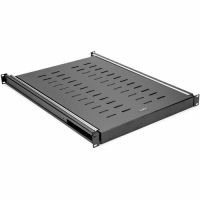 Rocstor Y10E049-B1 Universal Adjustable Vented Sliding Shelf for 19" Rack (1 RU, Black)