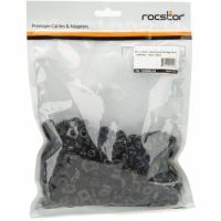 ROCSTOR Y10E081-B1 Premium M5 x12mm Rack Cage Nuts 100 Pack Black Mounting