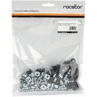 ROCSTOR Y10E082-S1 Premium M5 Rack Cage Nuts 50 Pack Silver M5 Mounting Hardware