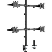 ROCSTOR Y10N007-B1 ErgoReach EP5 Premium Quad Screen Monitor Mount C-Clamp 27"