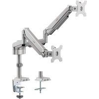 ROCSTOR Y10N023-S1 ErgoReach EP18 Premium Aluminum Dual Ergonomic Monitor Arm C-Clamp