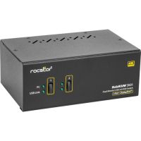 ROCSTOR Y10P011-B1 SolidKVM SK01 2-Port 4K Dual View DisplayPort KVM USB 3.0 Hub Audio