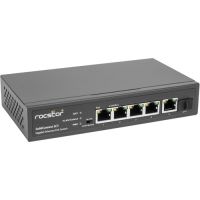 ROCSTOR Y10S005-B1 SolidConnect SC5 4-Port PoE+ Gigabit 1xSFP Uplink Unmanaged Switch