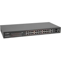 ROCSTOR Y10S011-B1 SolidConnect SCM28 24-Port PoE+ L2 Managed 2xGigabit SFP Switch