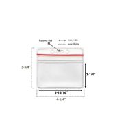 Brady Clear Vinyl Horizontal Badge Holder w/ Red Zipper Closure 100-Pack Insert Size: 3-15/16" W X 2-1/4" H Y470272