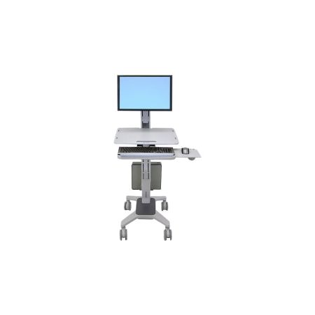 Ergotron WorkFit-C Single LD Sit-Stand Workstation cart - LCD display / keyboard / mouse / notebook - gray