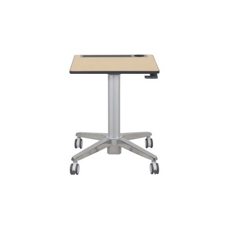 Ergotron - sit/standing desk - rectangular with contoured corners - gray, maple - 24-811-F13