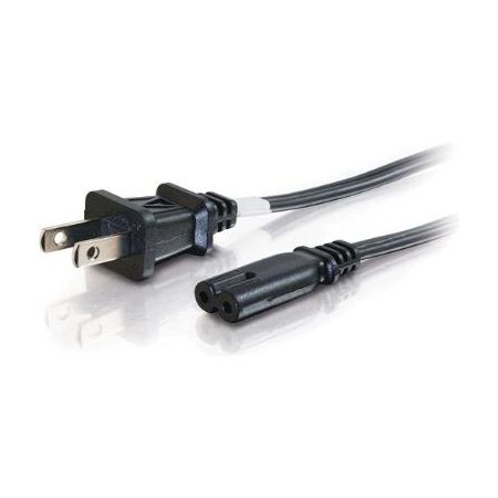 C2G 18 AWG 2-Slot Non-Polarized Power Cord (NEMA 1-15P to IEC320C7, 6', Black) - 27398