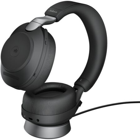 Jabra Evolve2 85 Noise-Canceling Wireless Over-Ear Headset with Stand (Microsoft Teams, USB Type-A, Black) - 28599-999-989