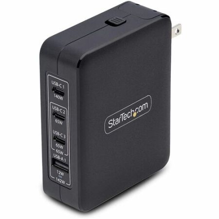 StarTech 140W 3xUSB-C 1x USB-A PD 3.1 GaN Power Adapter Wall Charger - 3114GCN-WALL-CHARGER