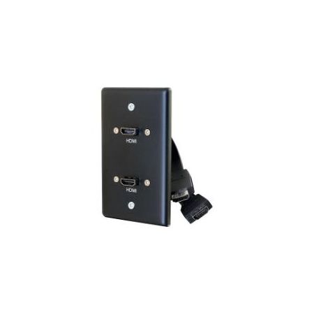 C2G SINGLE GANG WALL PLATE WITH DUAL HDMI PIGTAILS BLACK - 39879