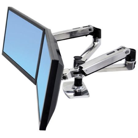 Ergotron LX Dual Desk Mount Side-by-Side Arm (Polished Aluminum)