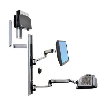 Ergotron 45-253-026 LX Wall Mount System with Small Computer Holder