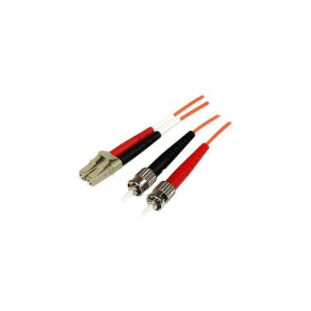 StarTech 3m Fiber Optic Cable - Multimode Duplex 50/125 - OFNP Plenum - LC/ST - OM2 - LC to ST Fiber Patch Cable - 50FIBPLCST3