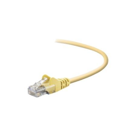 Belkin CAT5E 24AWG 350MHz RJ45 M M UTP Snagless PVC Ethernet Patch Cable, Yellow, 15ft - A3L791-15-YLW-S