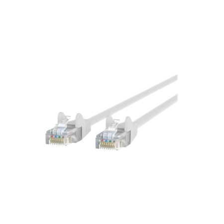 Belkin CAT6 RJ-45 M M UTP 24AWG Snagless Molded Ethernet Patch Cable, White, 1ft - A3L980-01-WHT-S