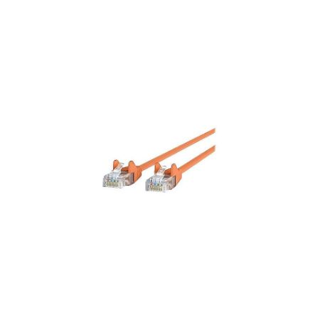 Belkin Cat6 15ft Orange Ethernet Patch Cable, UTP, 24 AWG, Snagless, Molded, RJ45, M/M, 15' - A3L980-15-ORG-S