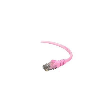 Belkin Cat6 30ft Pink Ethernet Patch Cable, UTP, 24 AWG, Snagless, Molded, RJ45, M/M, 30' - A3L980-30-PNK-S