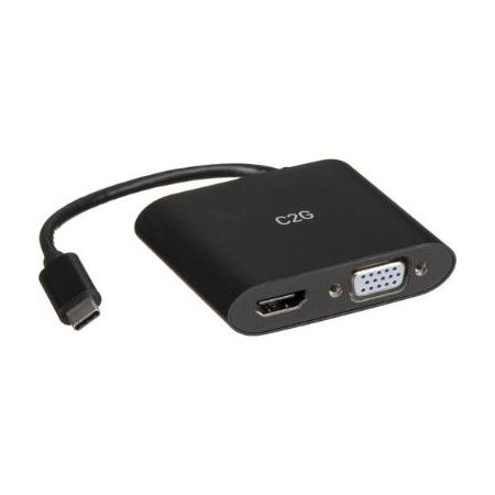 C2G USB Type-C to HDMI and VGA MST Multiport Adapter (Black) - C2G29830