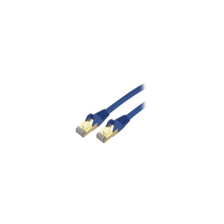 StarTech 1 ft CAT6a Ethernet Cable - 10 GbE Shielded Snagless RJ45 100W PoE Patch Cord - Blue - C6ASPAT1BL