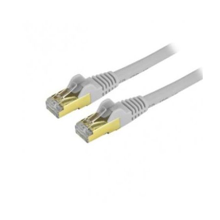 StarTech 25ft CAT6a Ethernet Cable - 10 Gigabit Category 6a Shielded Snagless 100W PoE Patch Cord - 10GbE Gray UL - C6ASPAT25GR