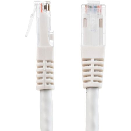 StarTech 15ft CAT6 Ethernet Cable - White CAT 6 Gigabit Ethernet Wire -650MHz 100W PoE RJ45 UTP Molded Network/Patch Cord w/Strain Relief/Fluke Tested/Wiring is UL Certified/TIA - C6PATCH15WH