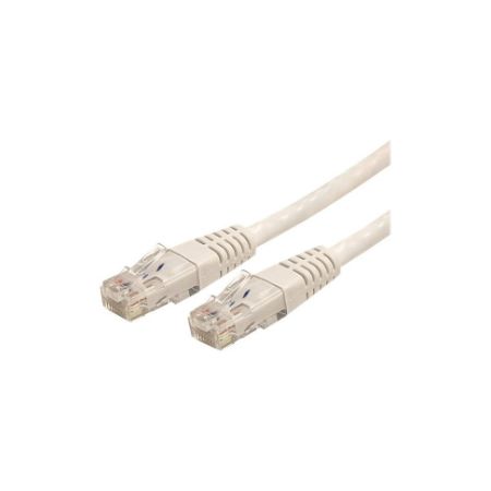 StarTech 20ft CAT6 Ethernet Cable - White CAT 6 Gigabit Wire 100W PoE 650MHz Molded Patch Cord - C6PATCH20WH