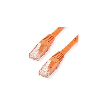 StarTech 25ft CAT6 Ethernet Cable - Orange CAT 6 Gigabit Wire 100W PoE 650MHz Molded Patch Cord - C6PATCH25OR