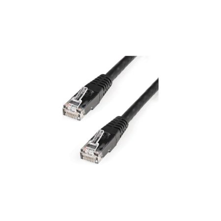 StarTech 2ft CAT6 Ethernet Cable - Black CAT 6 Gigabit Wire 100W PoE 650MHz Molded Patch Cord - C6PATCH2BK