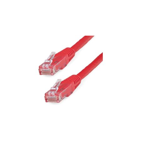 StarTech 50ft CAT6 Ethernet Cable - Red CAT 6 Gigabit Wire 100W PoE 650MHz Molded Patch Cord - C6PATCH50RD