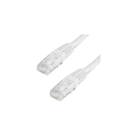 StarTech 6ft CAT6 Ethernet Cable - White CAT 6 Gigabit Wire 100W PoE 650MHz Molded Patch Cord - C6PATCH6WH