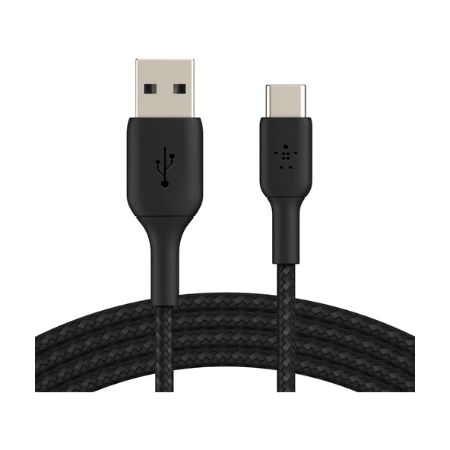 Belkin Boost Charge Braided Lightning to USB-A Cable (2m / 6.6ft, Black) - CAA002BT2MBK