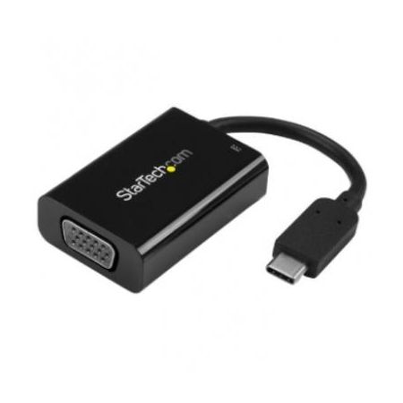 StarTech USB C to VGA Adapter - 60W PD Pass-Through Charging USB Type-C to VGA Converter - Black - CDP2VGAUCP