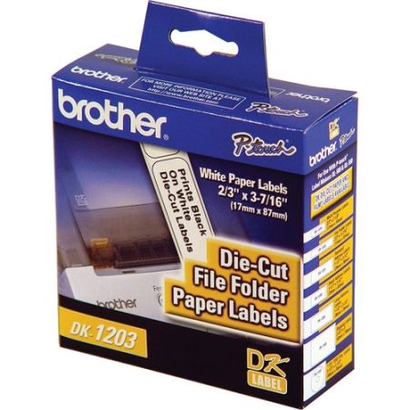 Brother DK1203 Die-Cut Shipping Paper Labels (White, 300 Labels, 0.66 x 3.4