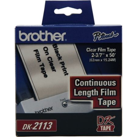 Brother DK2113 Black Print on Clear Tape (2-3/7