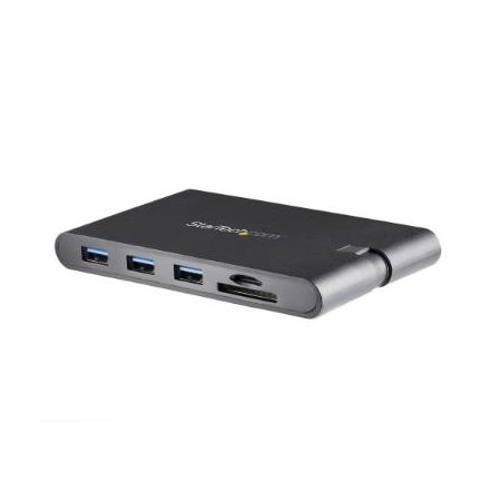 StarTech USB C Multiport Adapter HDMI 4K or VGA - PD 3.0, 3xUSB, GbE, SD, MicroSD - Mini Dock - DKT30CHVSCPD