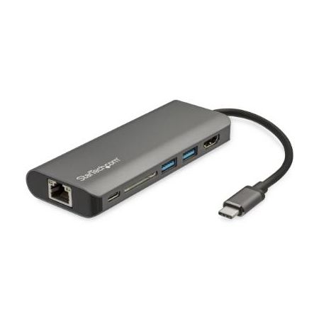 StarTech USB C Multiport Adapter - USB Type-C Mini Travel Dock w/ 4K HDMI, USB Hub, SD, PD 3.0 - DKT30CSDHPD3