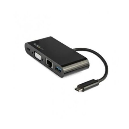 StarTech USB C Multiport Adapter - Mini USB-C Dock w/ VGA and 60W PD Passthrough - 1x USB-A/GbE - DKT30CVAGPD