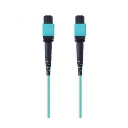 Belkin MTP to MTP MPO Fiber Optic Cable, 40GbE Aqua MTP/MTP, 50/125, OM3, Plenum - F2CF006-1M